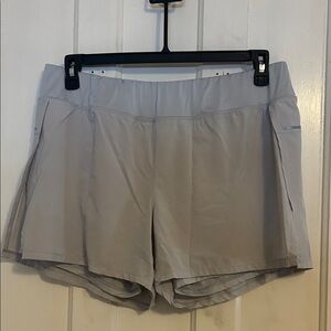 Avia Women's Light Gray Athletic Shorts with Built-In Liner